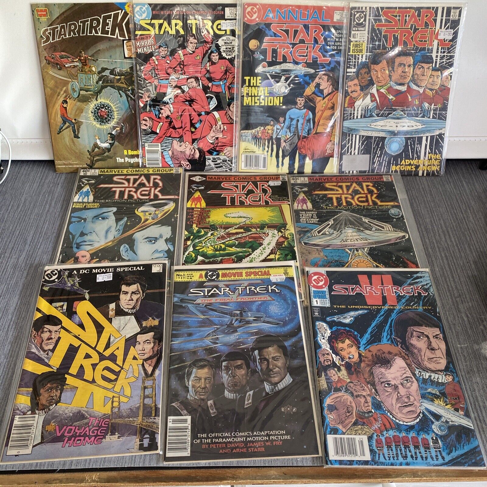 Lot of 10 Star Trek Comics 1978-92 New Adventures & Movies TMP 4 5 6 DC & Marvel