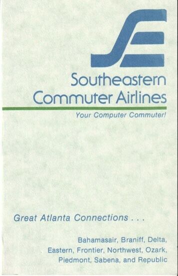 Southeastern Commuter Airlines timetable 1980/09/15