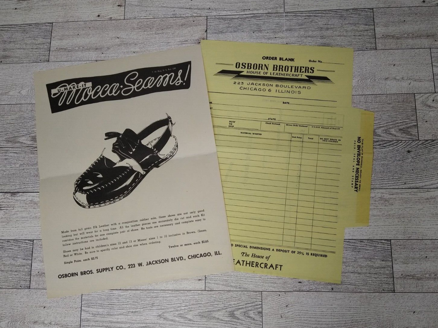 Vintage 1940s or 50s U Make It Mocca Seams Osborn Bros Chicago Advertising Paper
