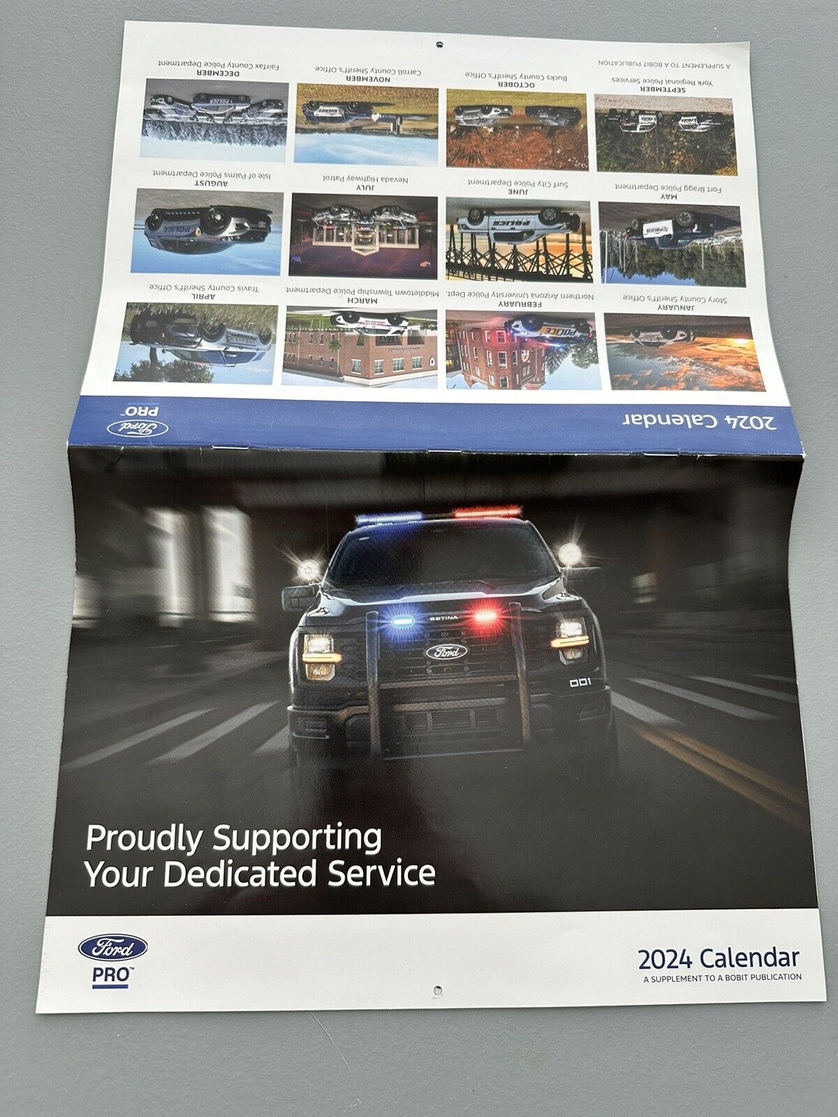 2024 FORD PRO POLICE VEHICLES WALL CALENDAR RARE