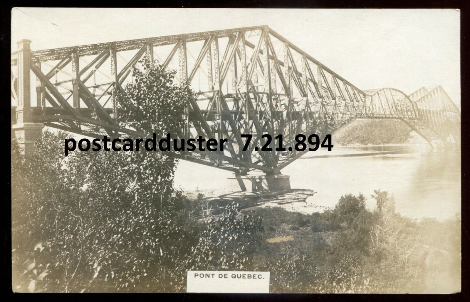 QUEBEC CITY 1910s Bridge. Real Photo Postcard