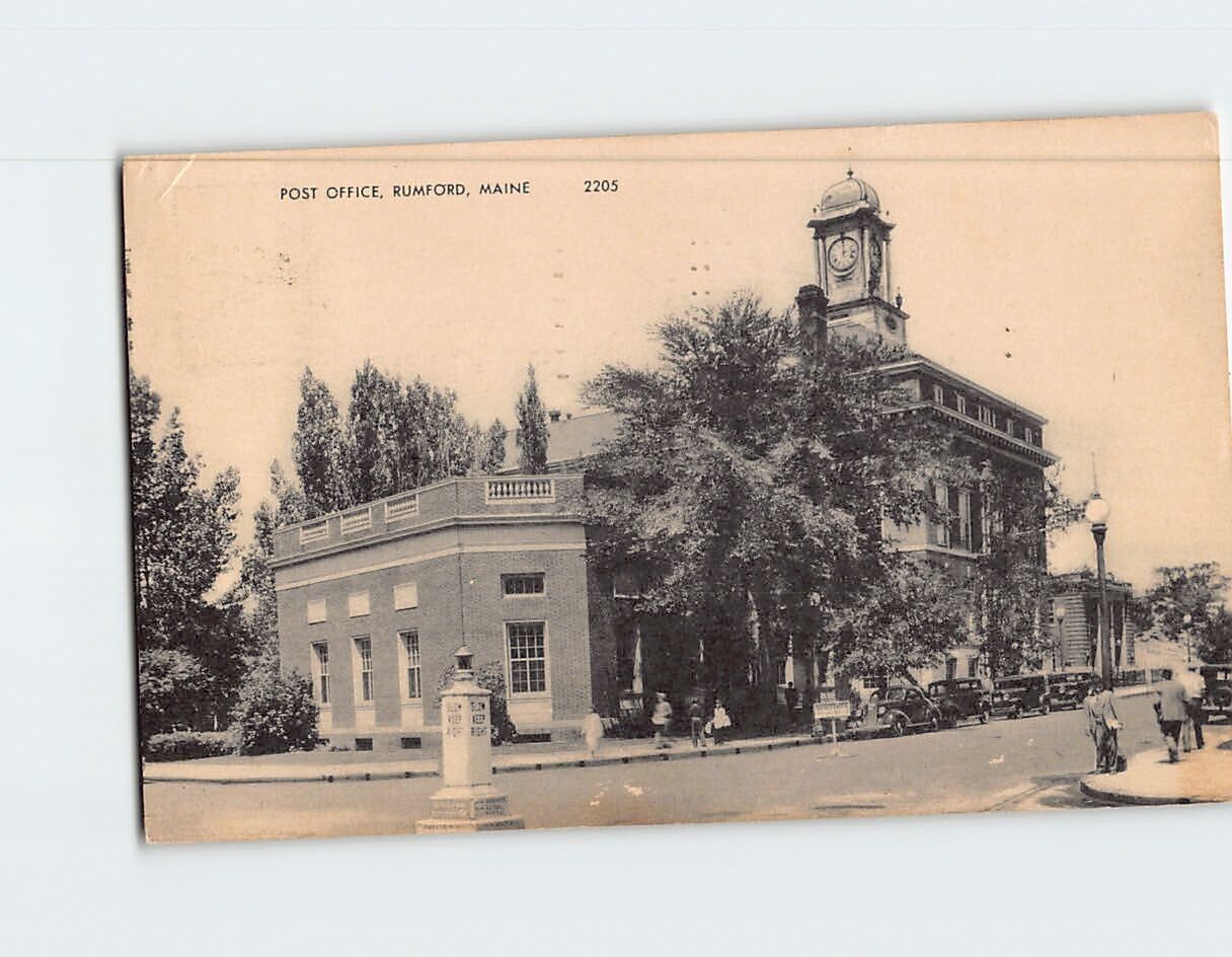 Postcard Post Office Rumford Maine USA