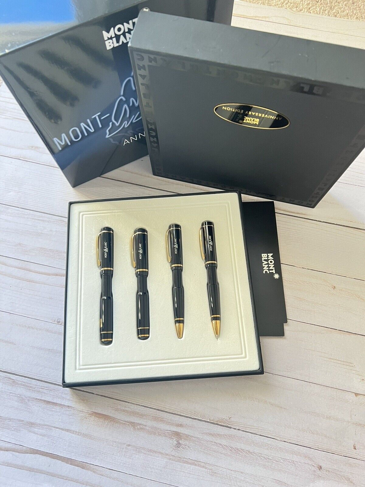 Montblanc 100th Anniversary FP, MP & BP 4 Pens set, Limited Edition, NEW