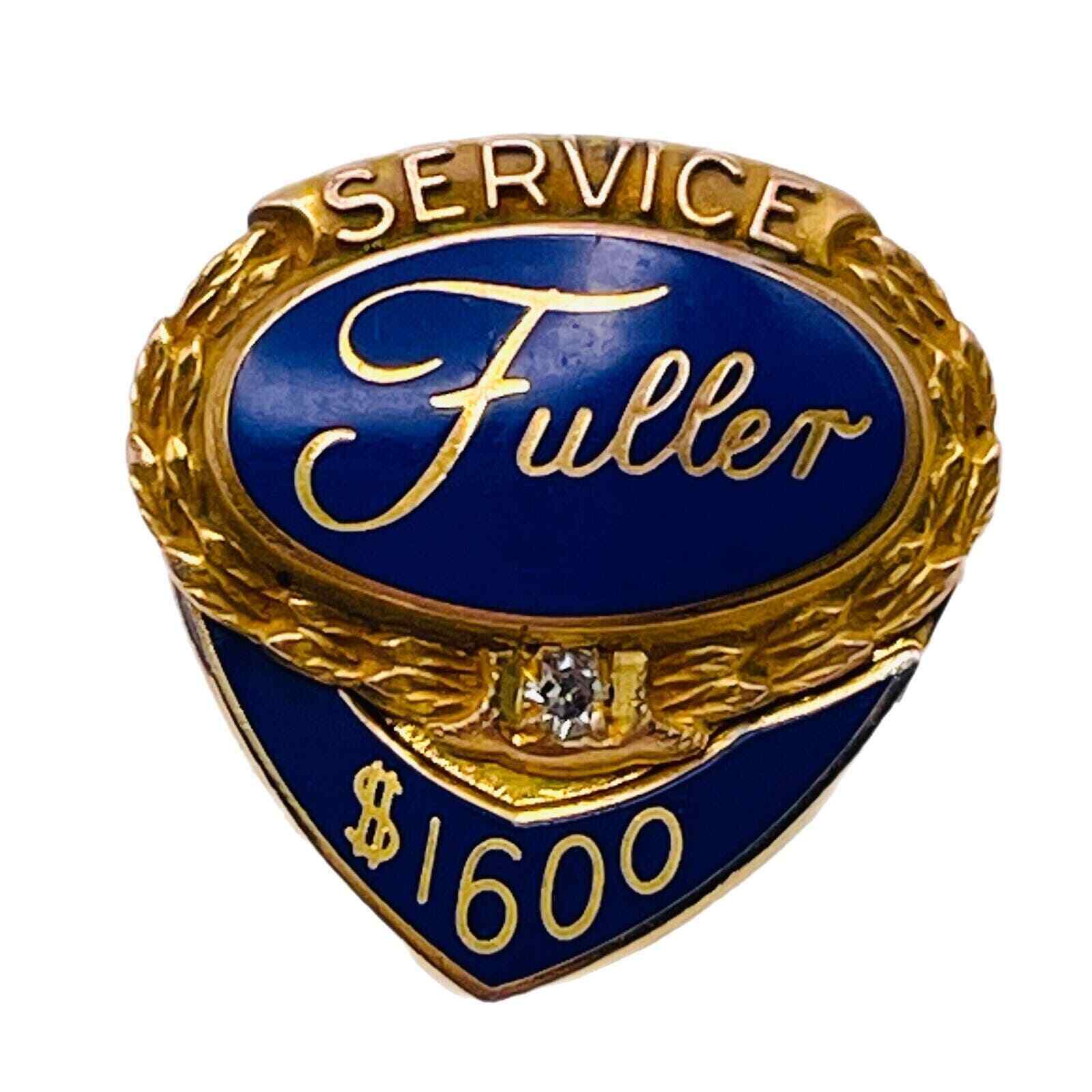 VTG Fuller 1/10 10K Gold GF Employee Sales Award Pin Top Seller 3 Part Pinback