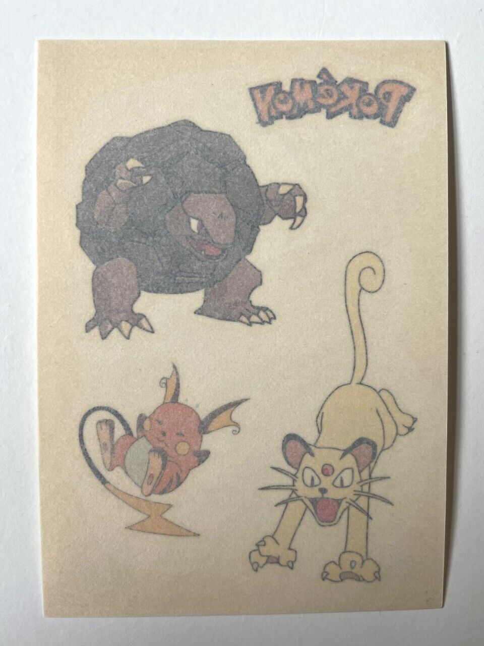 Pokemon Temporary Tattoos Merlin 2000 - All 1-20 to choose from - Rare Vintage -