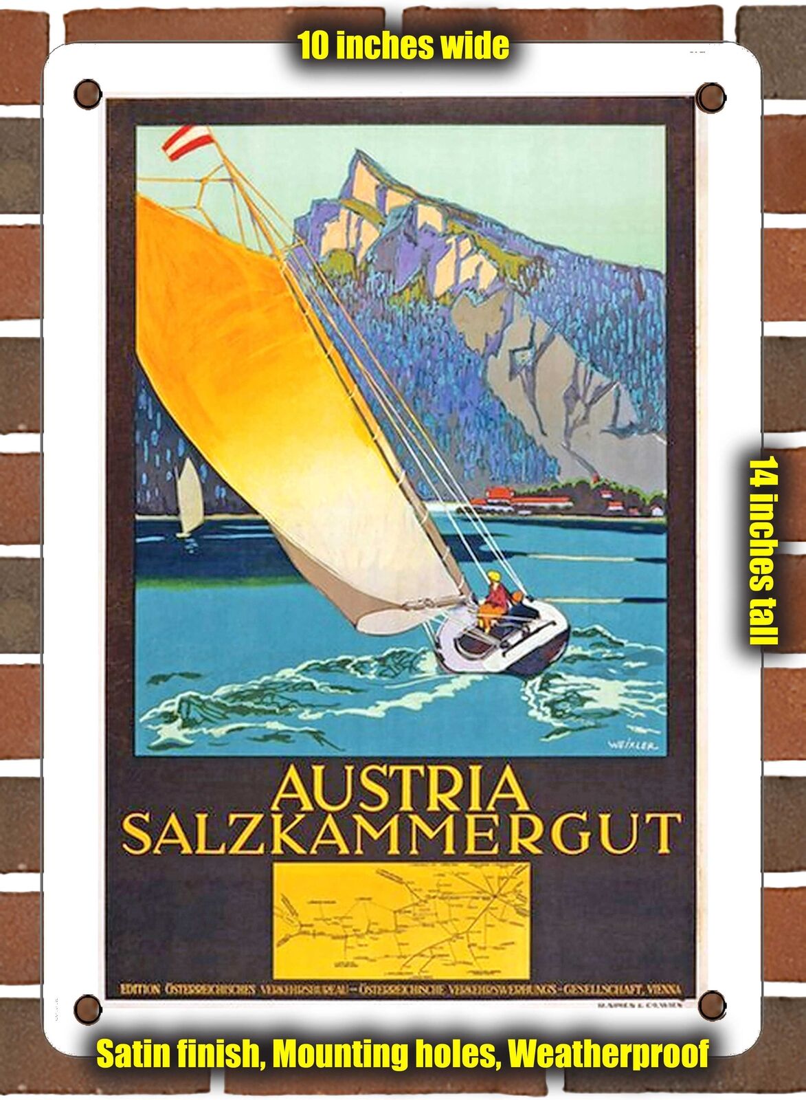 METAL SIGN - 1920 Austria Salzkammergut - 10x14 Inches