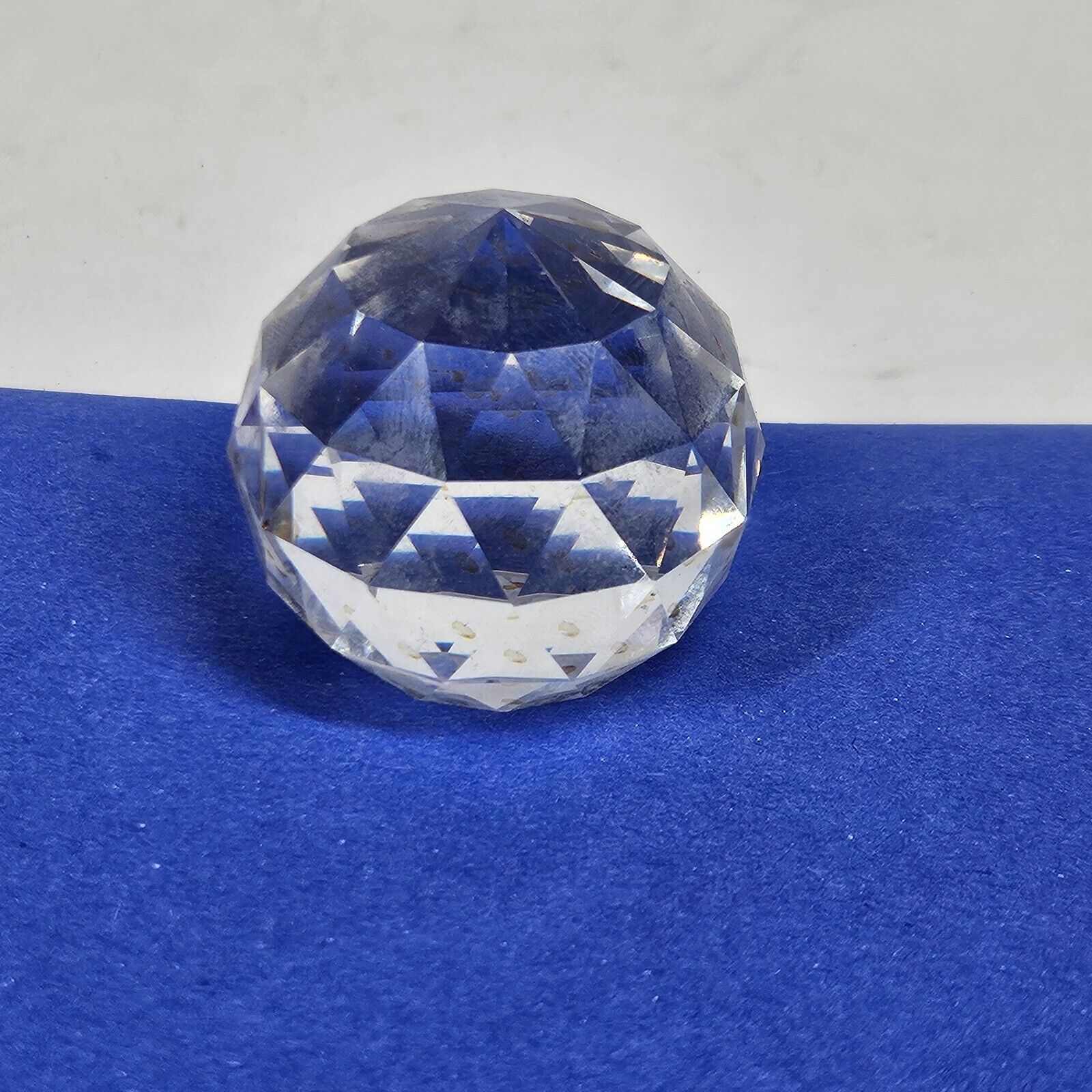 Clear Crystal Faceted Ball Prism Paperweight Vintage Swarovski 1.5\