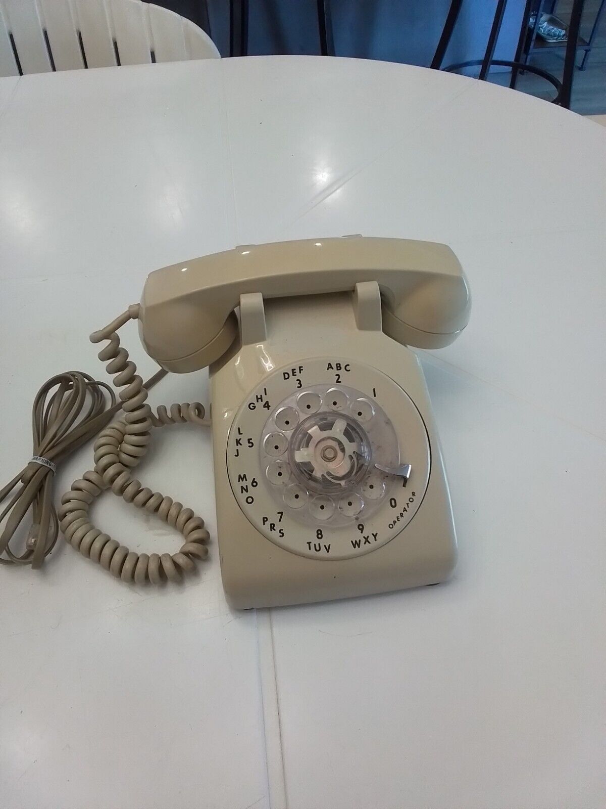 Vintage ITT Yellow Rotary Dial Desk Telephone MCM Collectible Display
