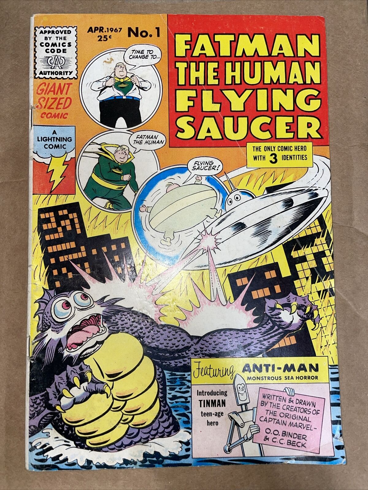 Fatman The Human Flying Saucer #1 (1967, Lightning Comics) C.C. Beck