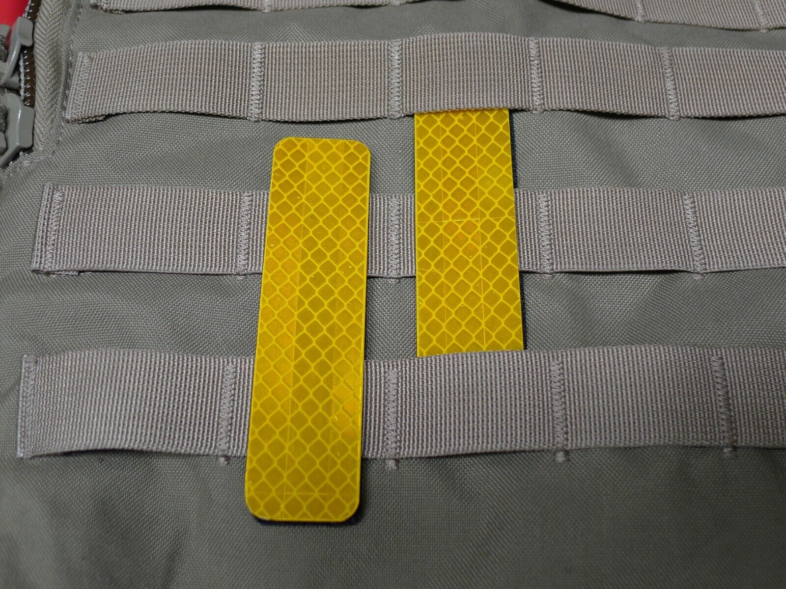 3M Yellow reflective patch for tactical gear Molle loops. 1 x 4 inches. 2 pcs.