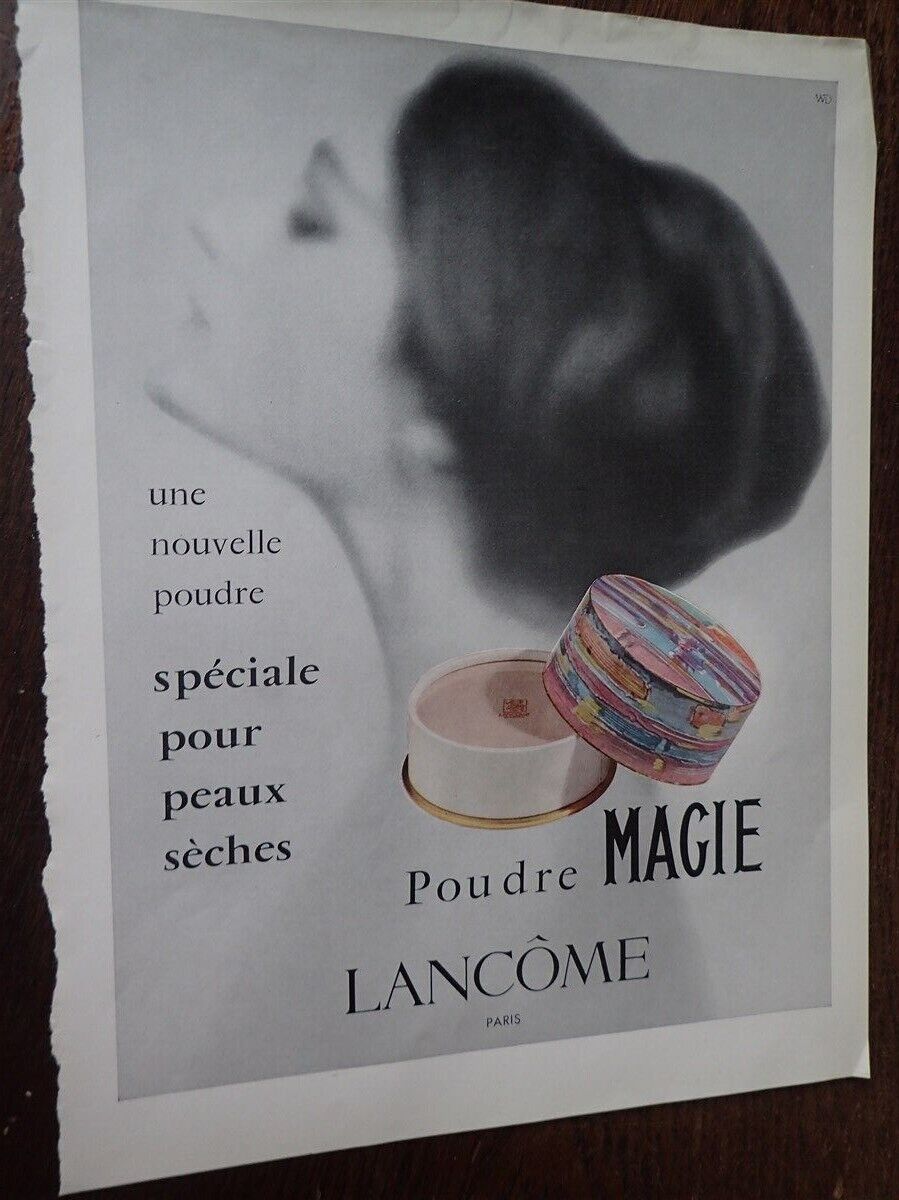 LANCOME MAGIC powder + ENGHEIN LES BAINS casino paper advertising FEMINA 1956