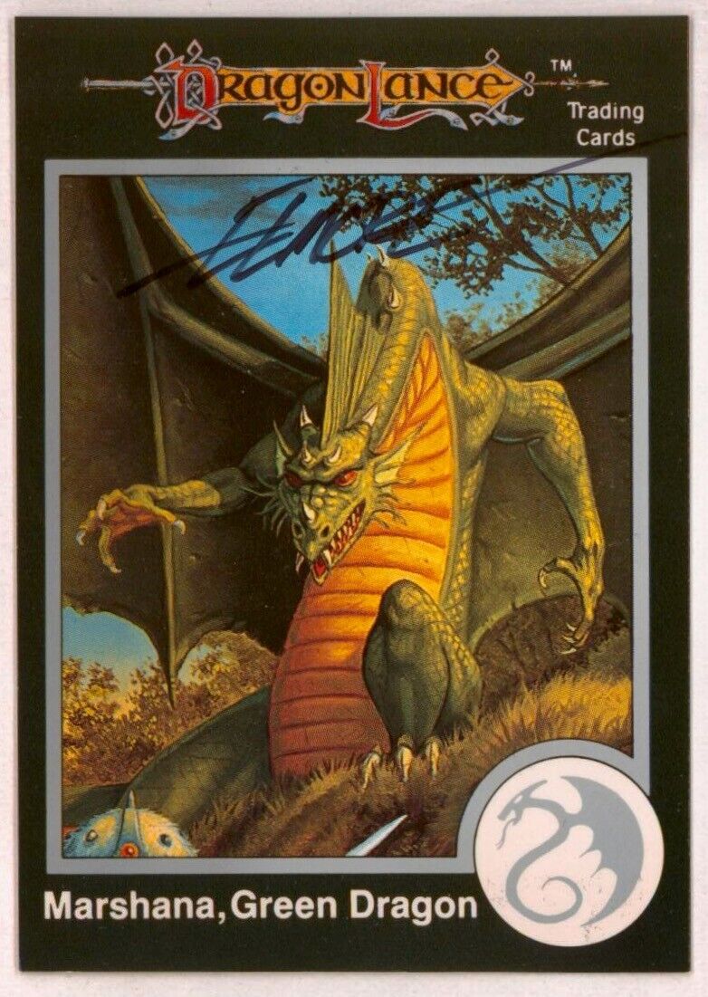 Signed Larry Elmore 1991 TSR AD&D Fantasy Art Card #182 Dragonlance Green Dragon