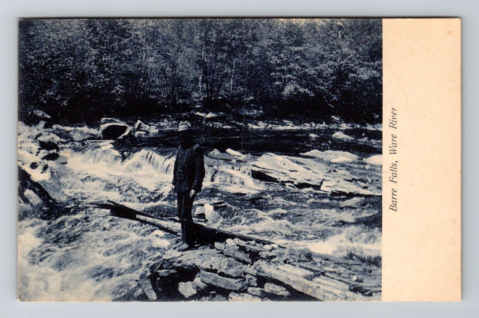 Barre Falls, Ware River, Vintage c1909 Postcard