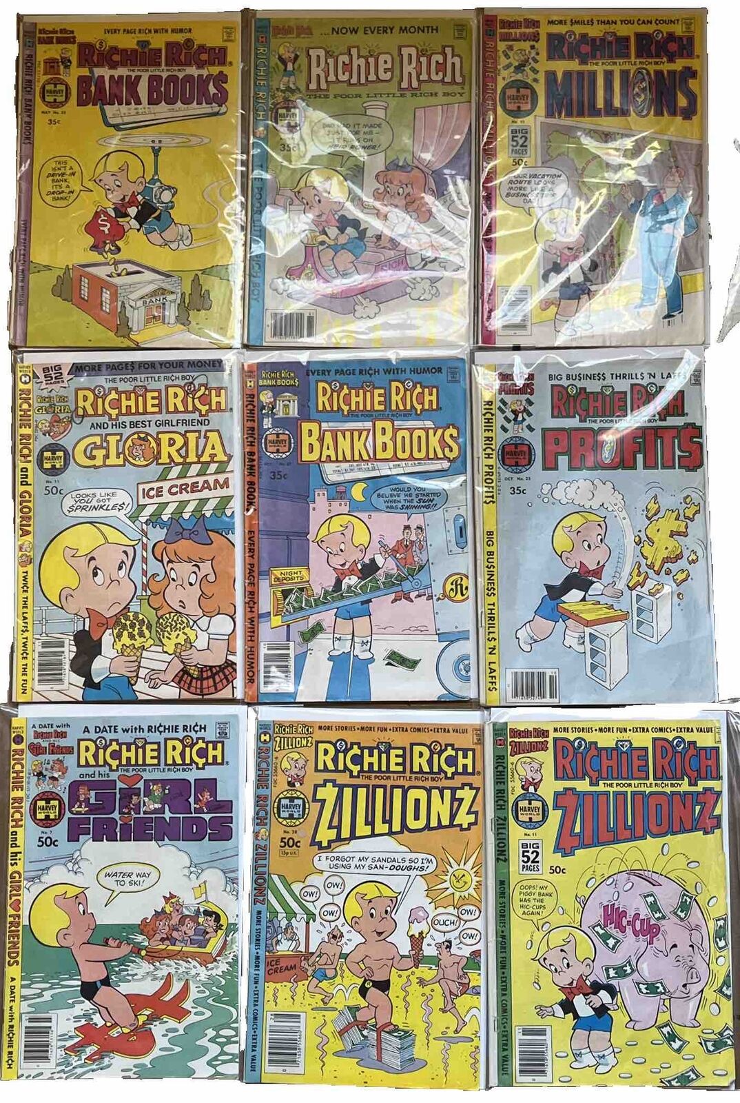 Richie Rich Comic Book Mixed Lot Harvey World Late 70’s Early 80’s