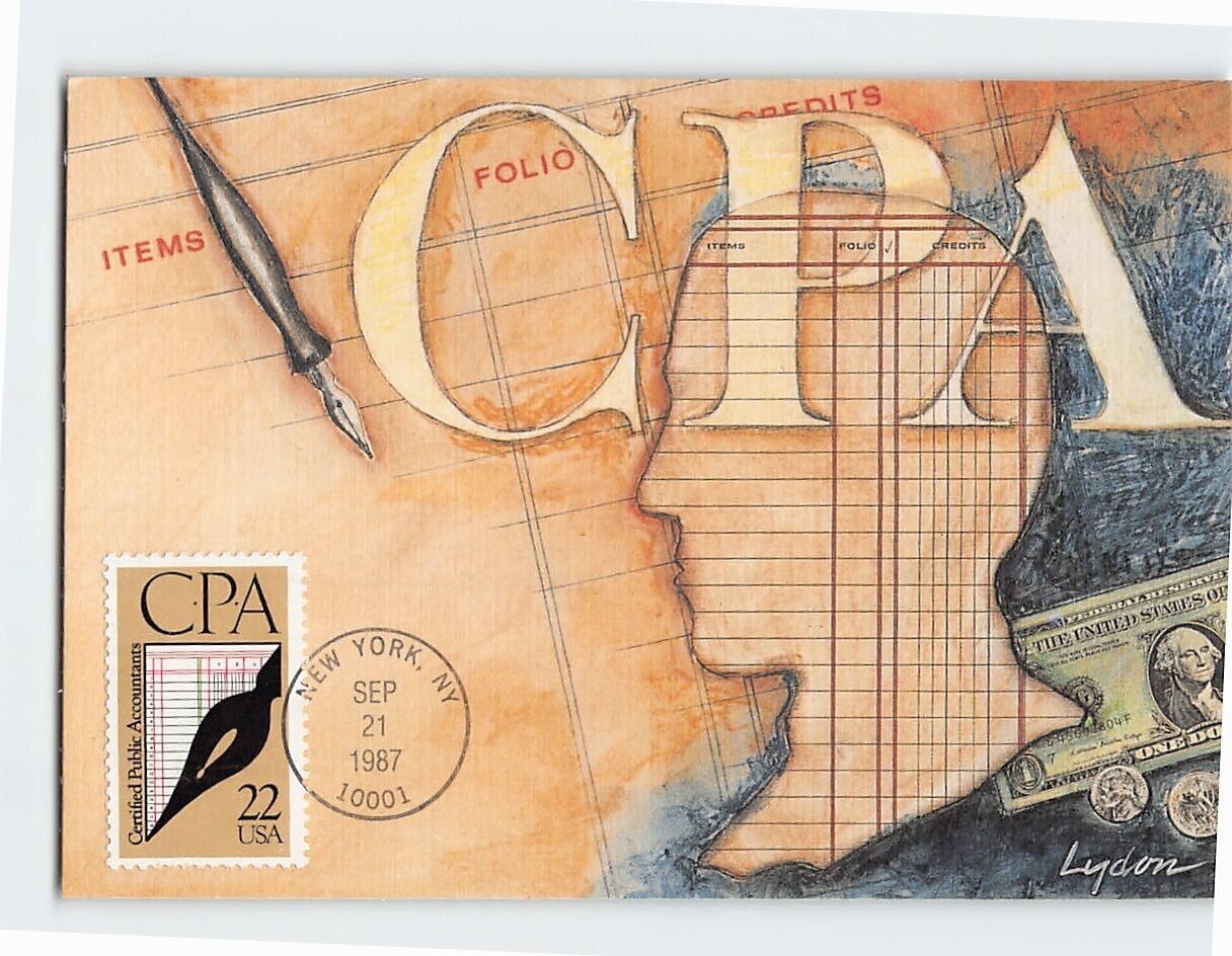 Postcard CPA September 21, 1987 Postage Stamp