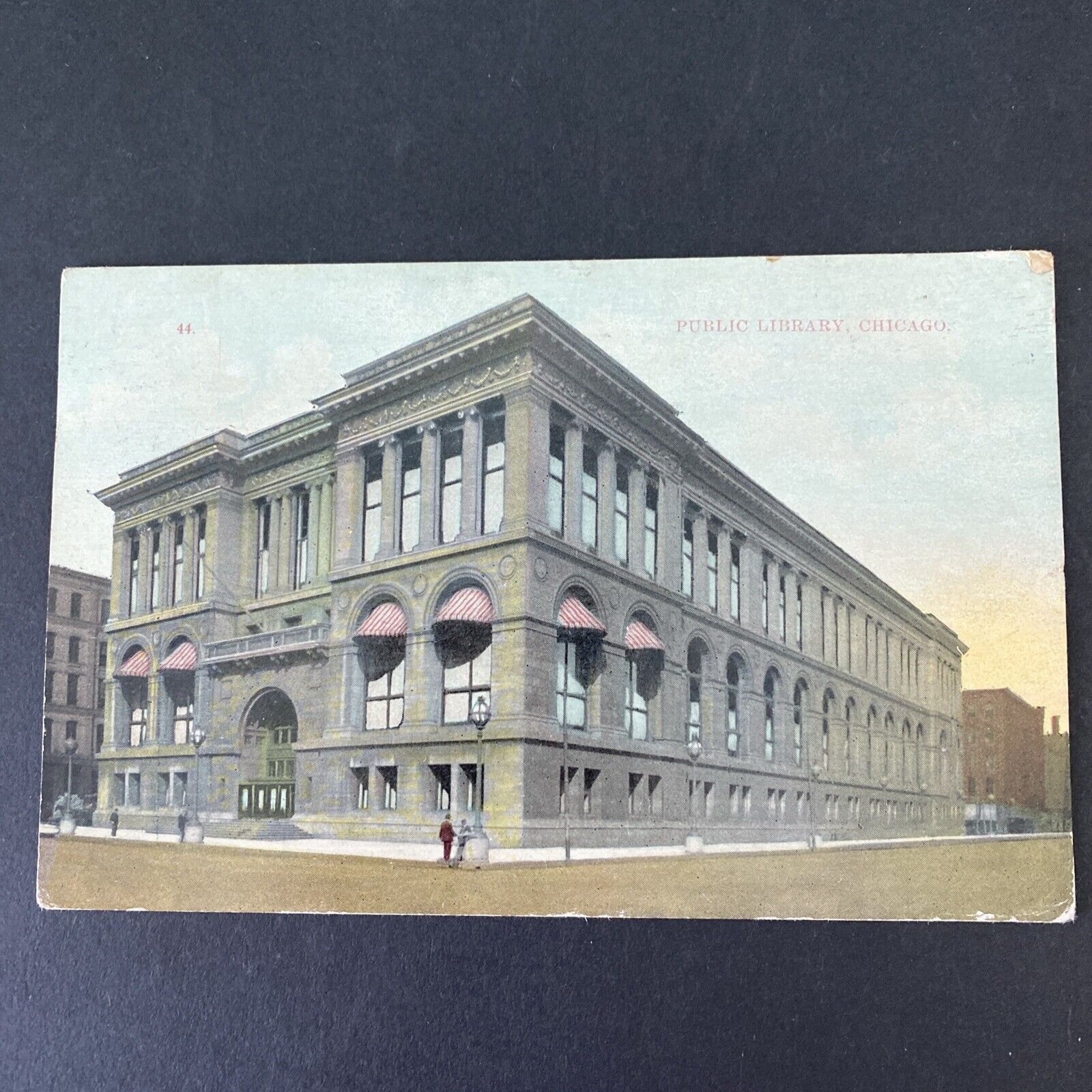 PUBLIC LIBRARY IN CHICAGO ILLINOIS CIRCA 1908 POSTCARD