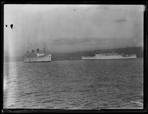 S.S. Marisposa and R.M.S. Strathnaver in Sydney Harbour Sydney 1932 Old Photo