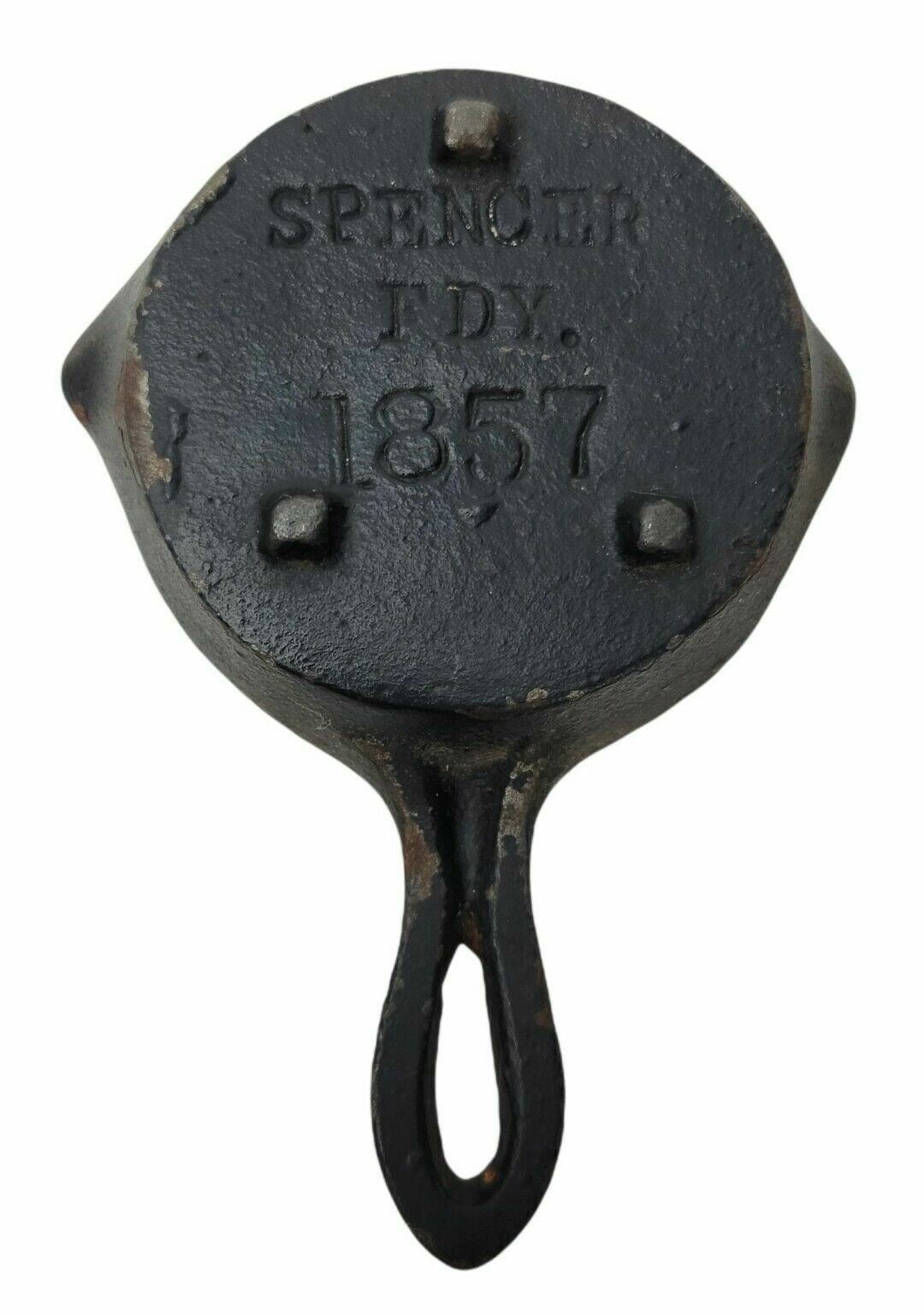 Spencer Foundry 1857 Miniature Cast Iron Skillet Pan Salesman Sample Small Toy