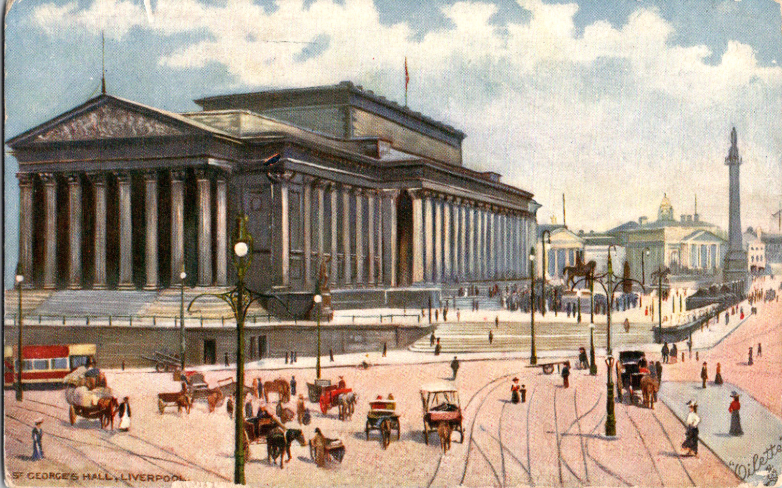 Vintage C. 1915 St. Georges Hall Liverpool England Raphael Tuck Oilette Postcard