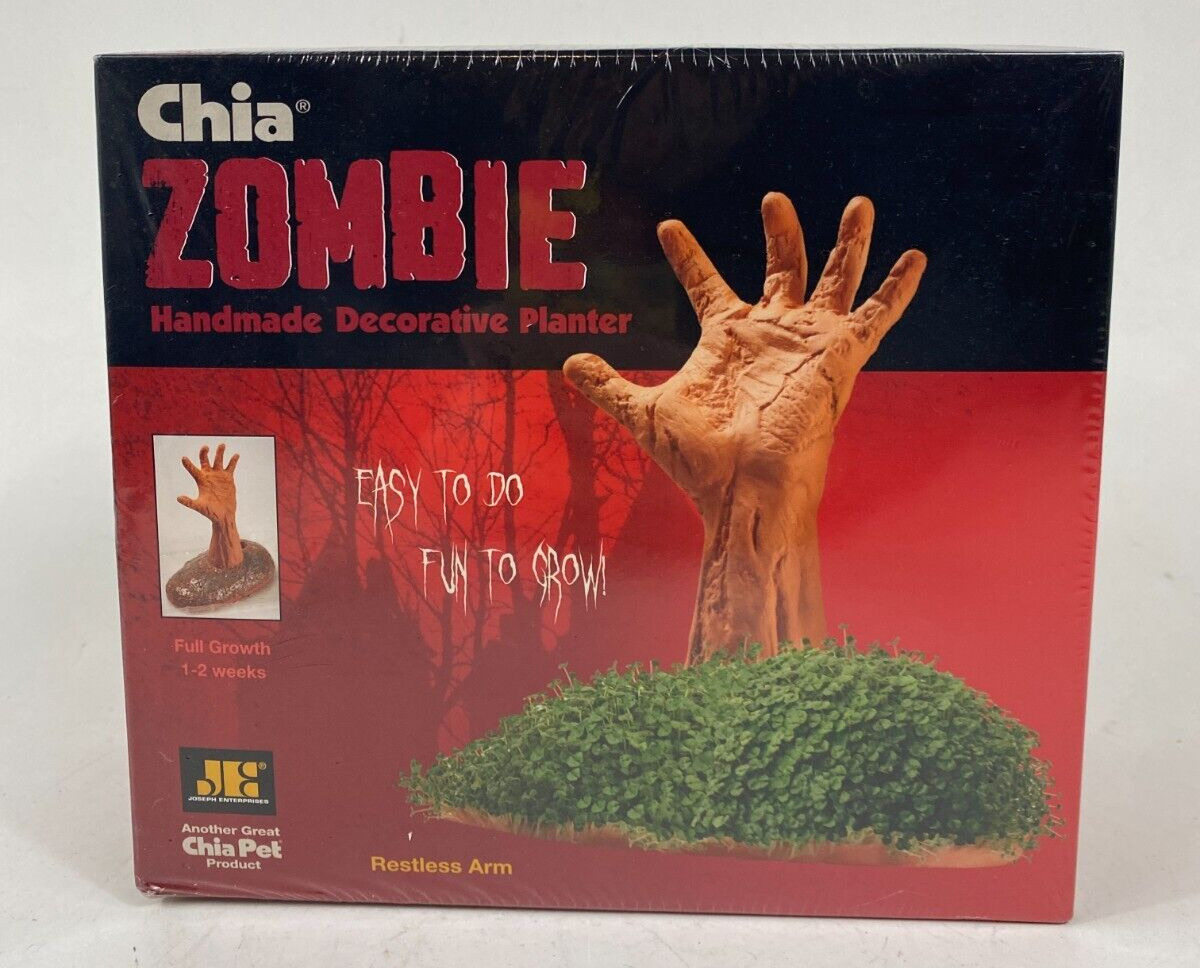 Chia Pet Zombie Restless Arm Handmade Decorative Planter Halloween NIB 2014