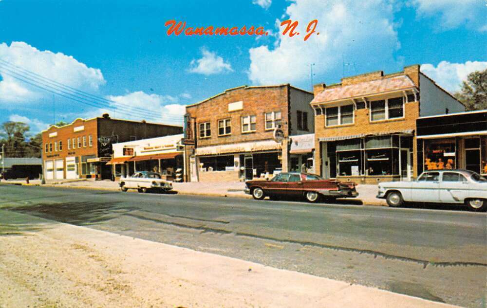 Wanamassa New Jersey View of Business District Photochrome Vintage PC U1941