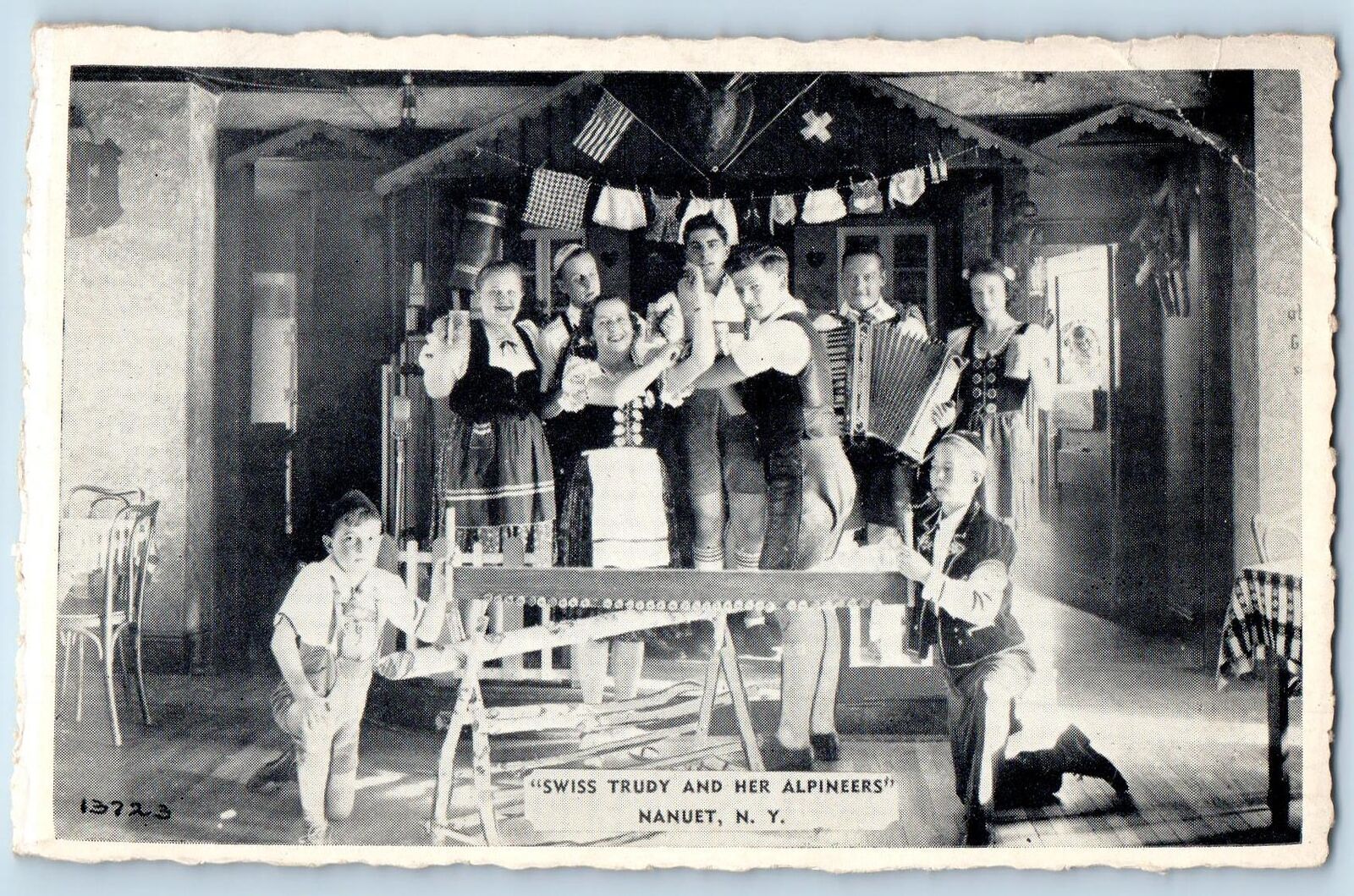 c1950\'s Swiss Trudy & Her Alpineers Musical Group Nanuet New York NY Postcard