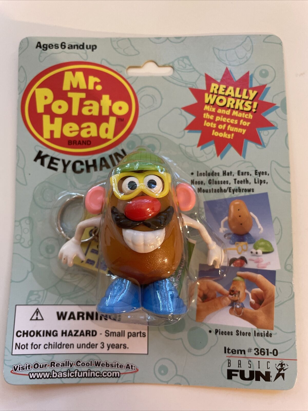 Vintage Mr. Potato Head Keychain, NEW Sealed 1997 Basic Fun