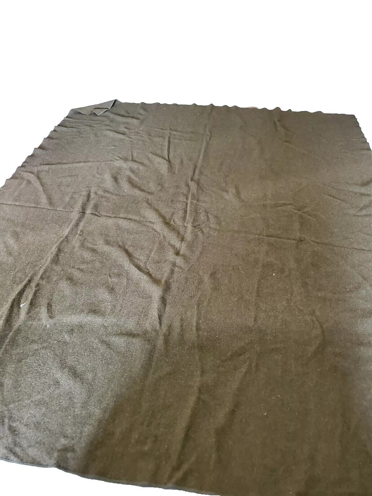 Vintage Army Green US Wool Bed Blanket FPI INC 7210-00-282-7950 100% wool No Tag