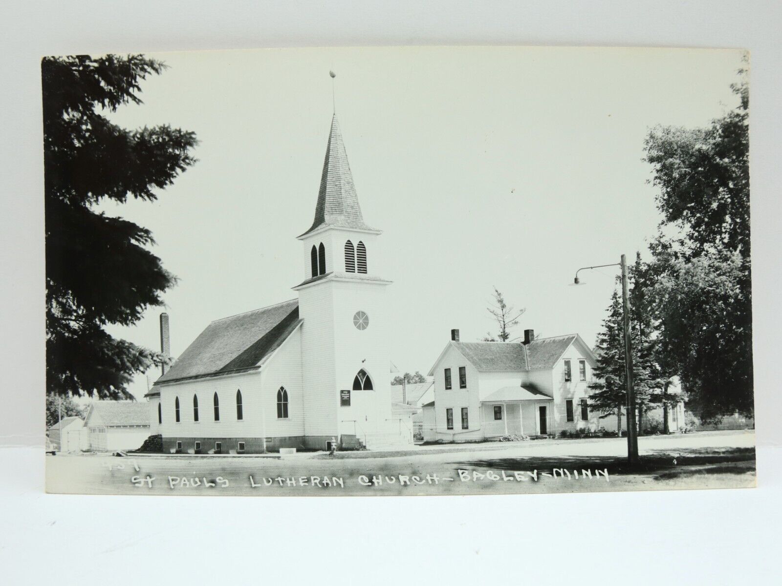 Postcard RPPC Bagley MN St Paul's Lutheran Church