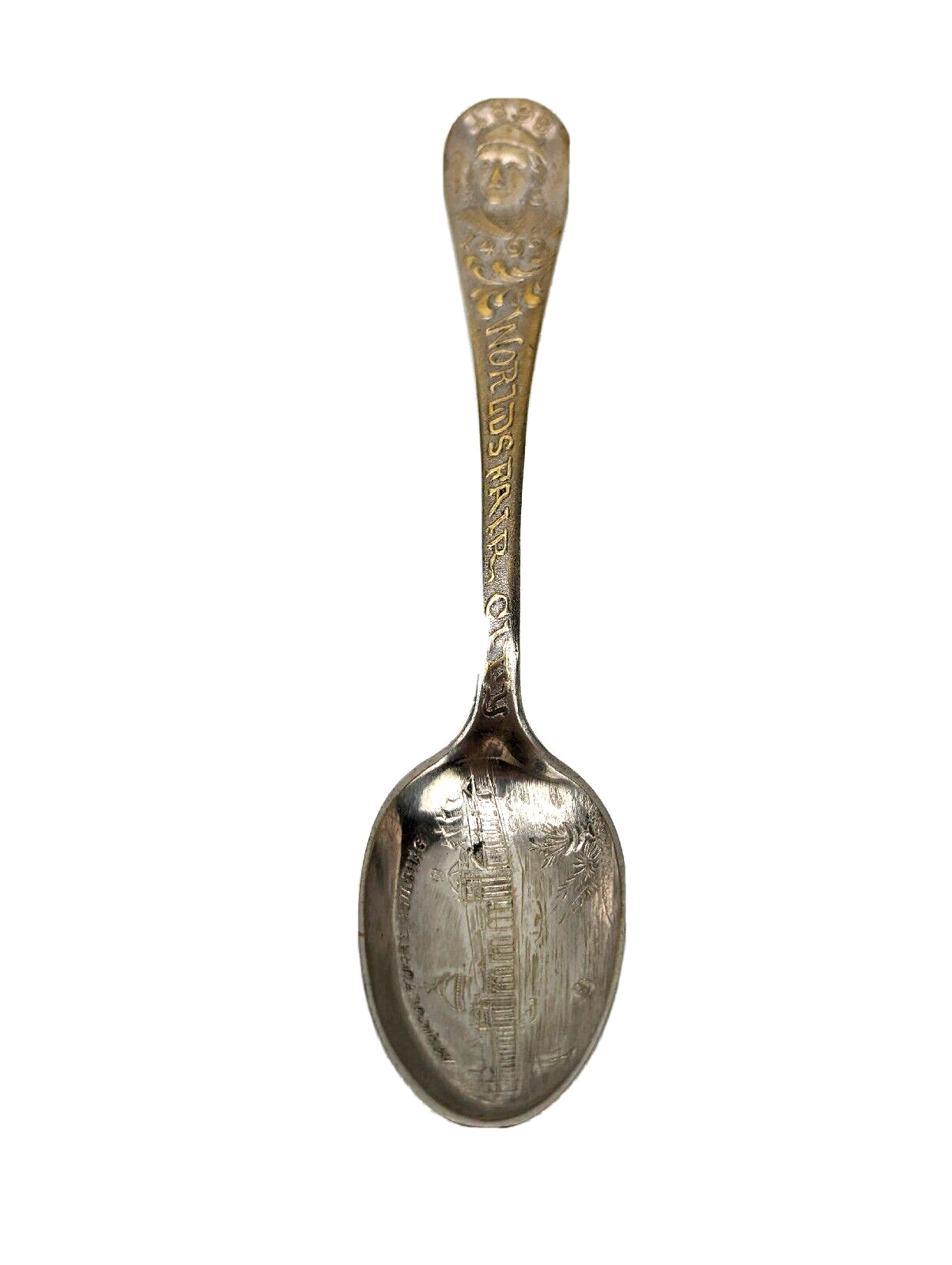 1893 / 1492 Worlds Fair Chicago Standard Agricultural Building Spoon 4.5\