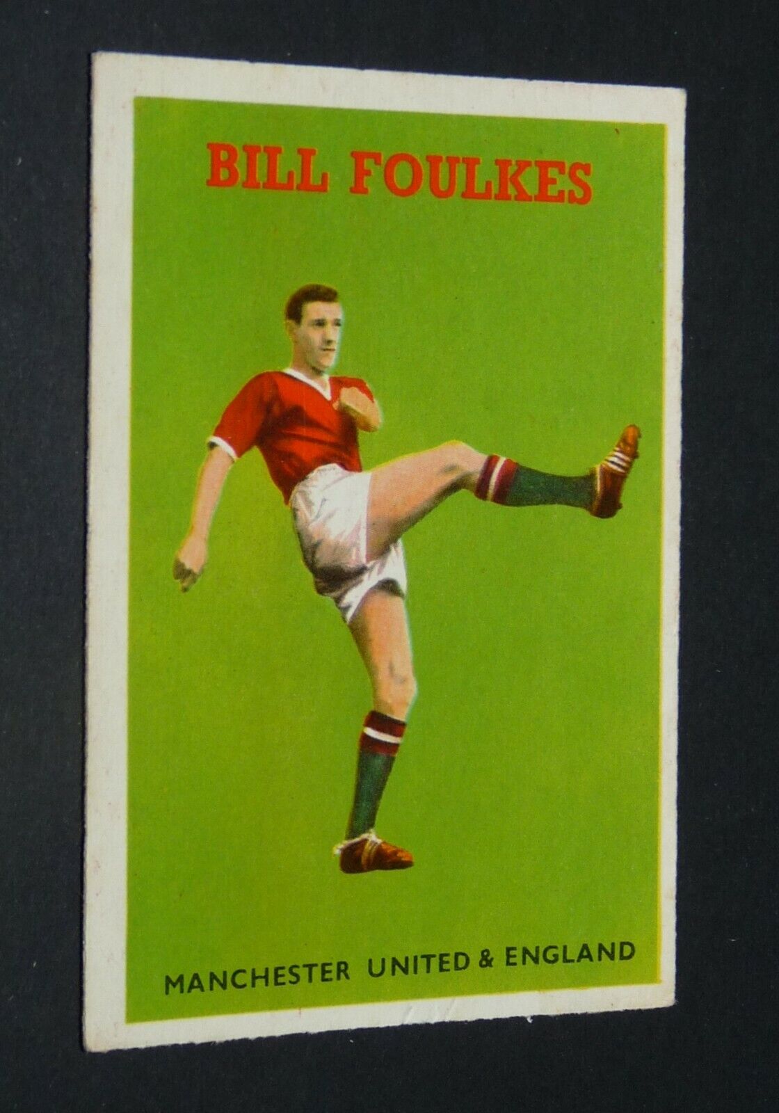 1959-1960 FOOTBALL A & BC CARD (RED QUIZ) #21 BILL FOULKES MANCHESTER UNITED 