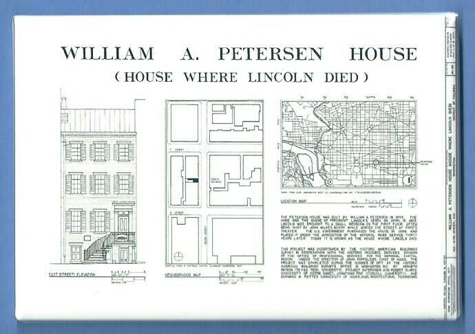 PETERSEN HOUSE *2X3 FRIDGE MAGNET* ASSASSINATION ABRAHAM LINCOLN DIED IN THIS DC