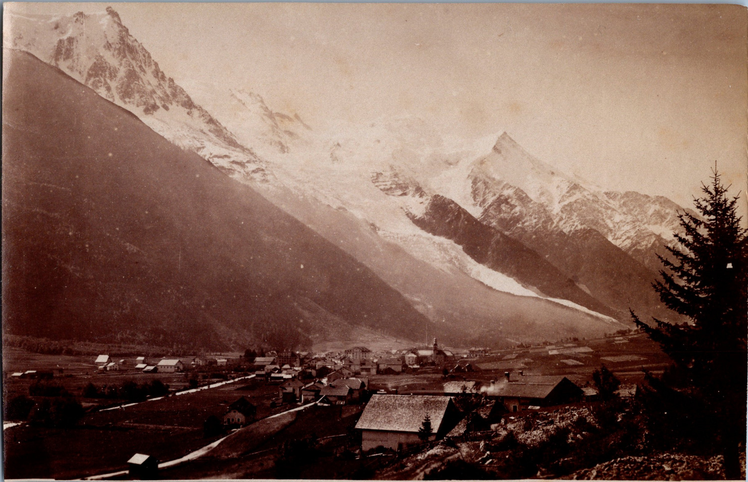 France, Chamonix et le Mont Blanc, vintage print, ca.1880 vintage print print print