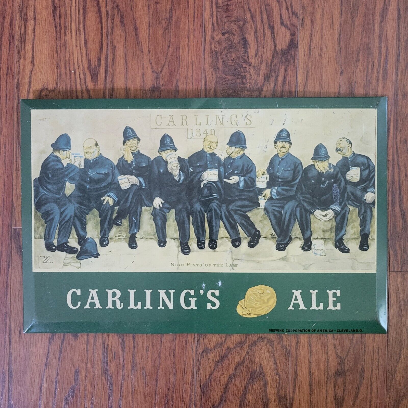Vintage Carling’s  Ale 1950’s Original Metal Sign