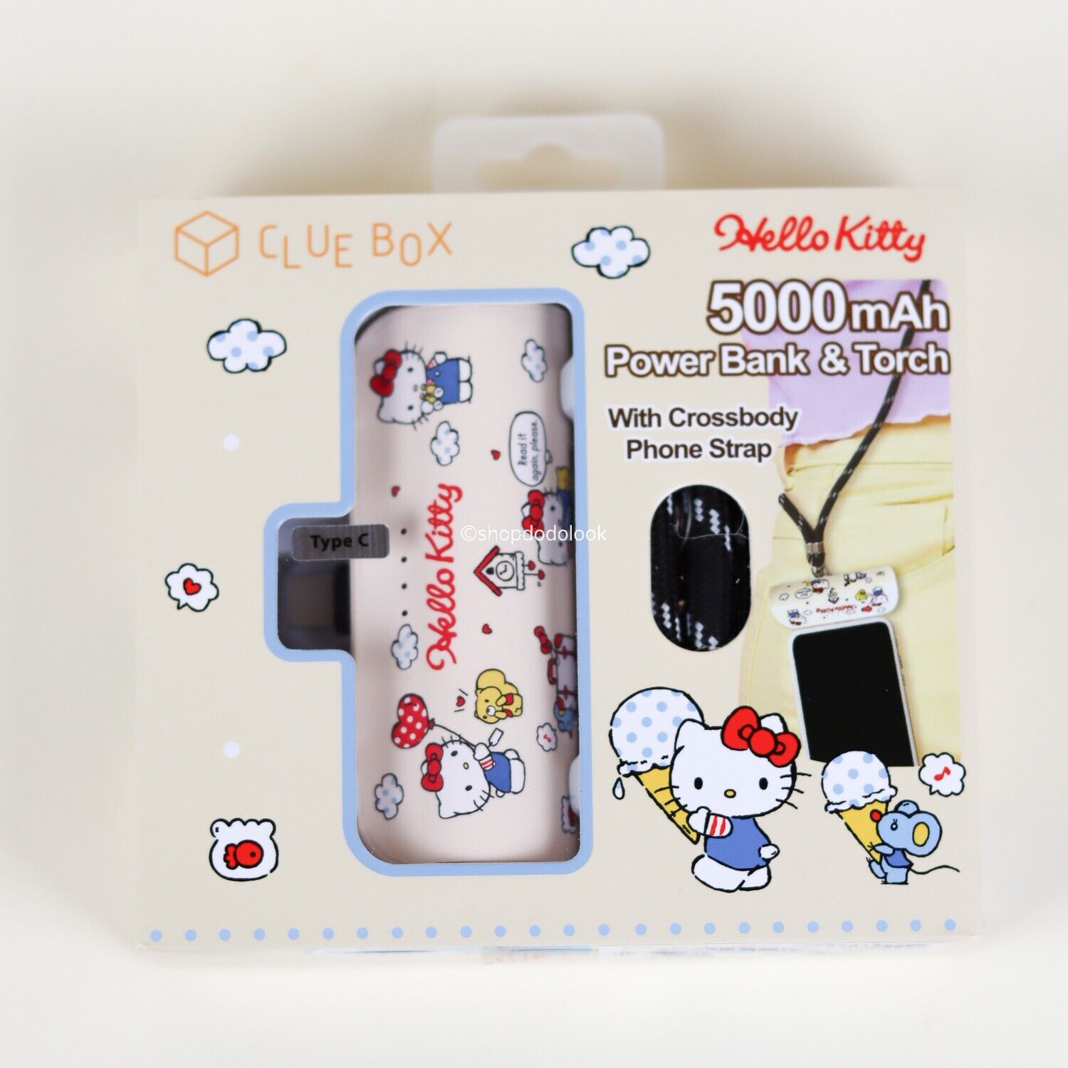 Sanrio Cluebox Hello Kitty 5000mAh Power Type C Bank&Torch 3.5\