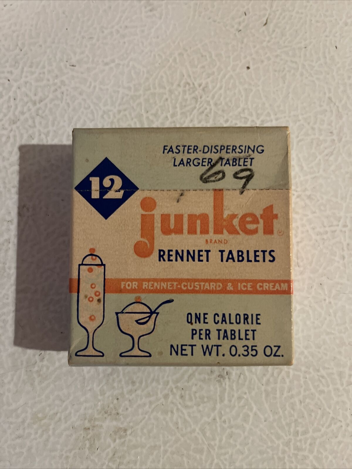 Vintage 1960s Junket Brand Dessert Tablets Unopened Full NOS