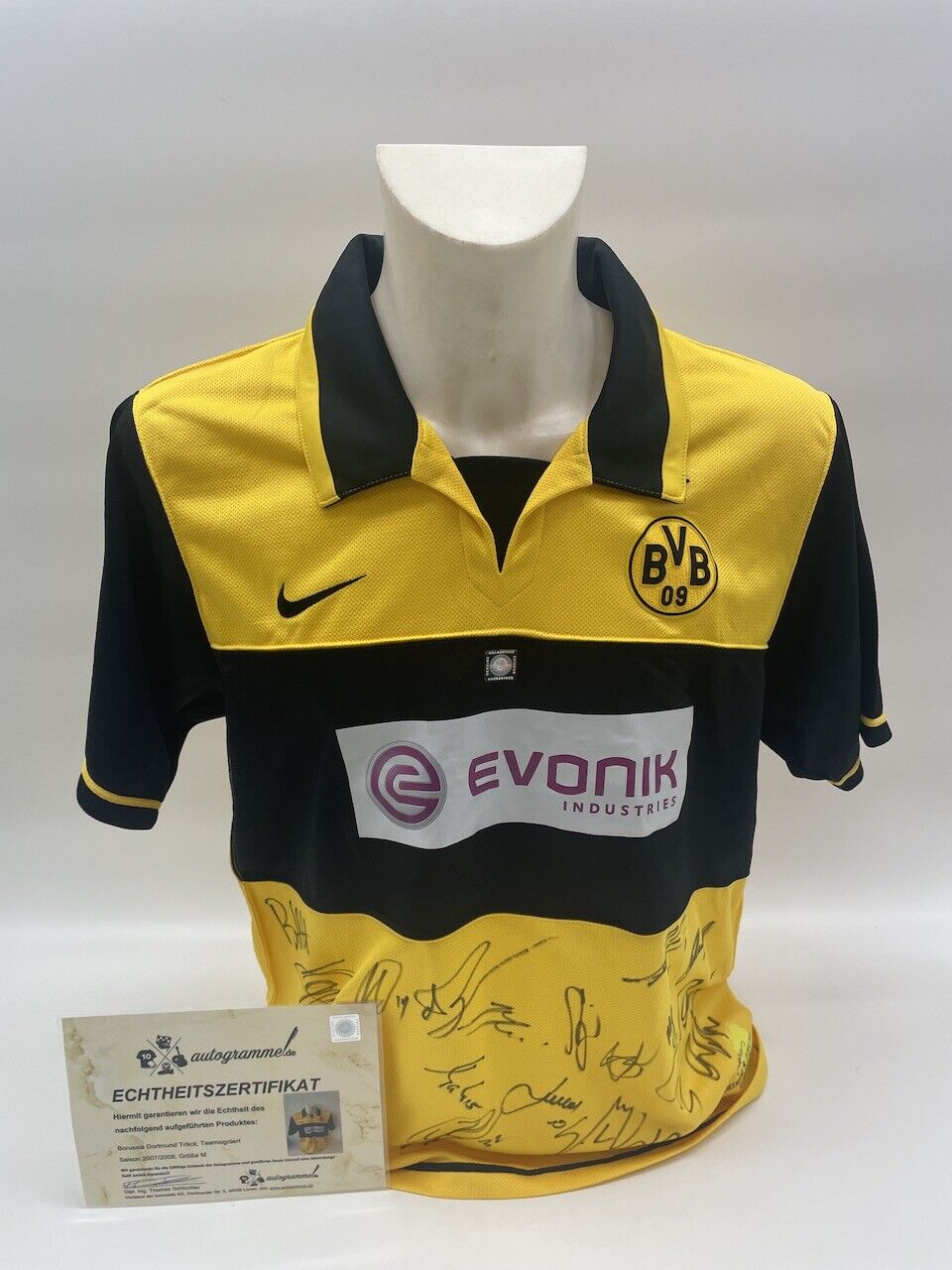 Bvb Jersey 2007/2008 Teamsigniert Borussia Dortmund COA New Nike Bundesliga M