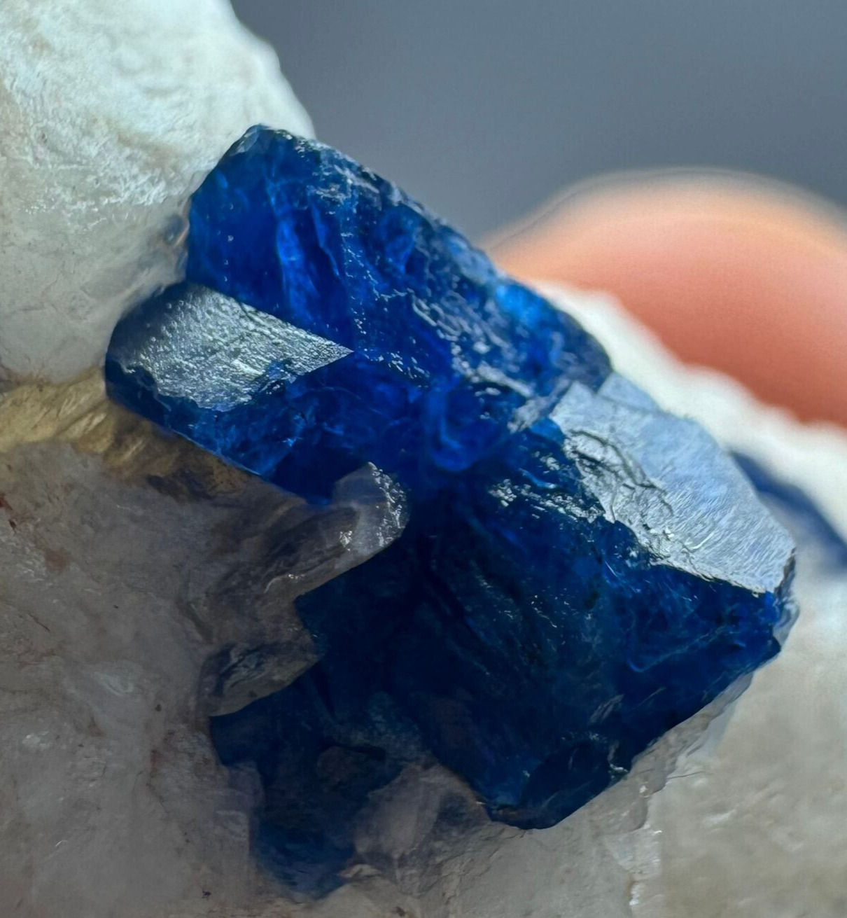 49 Gram Extremely Rear Top Blue Spinel Crystals On Matrix From Pkistan