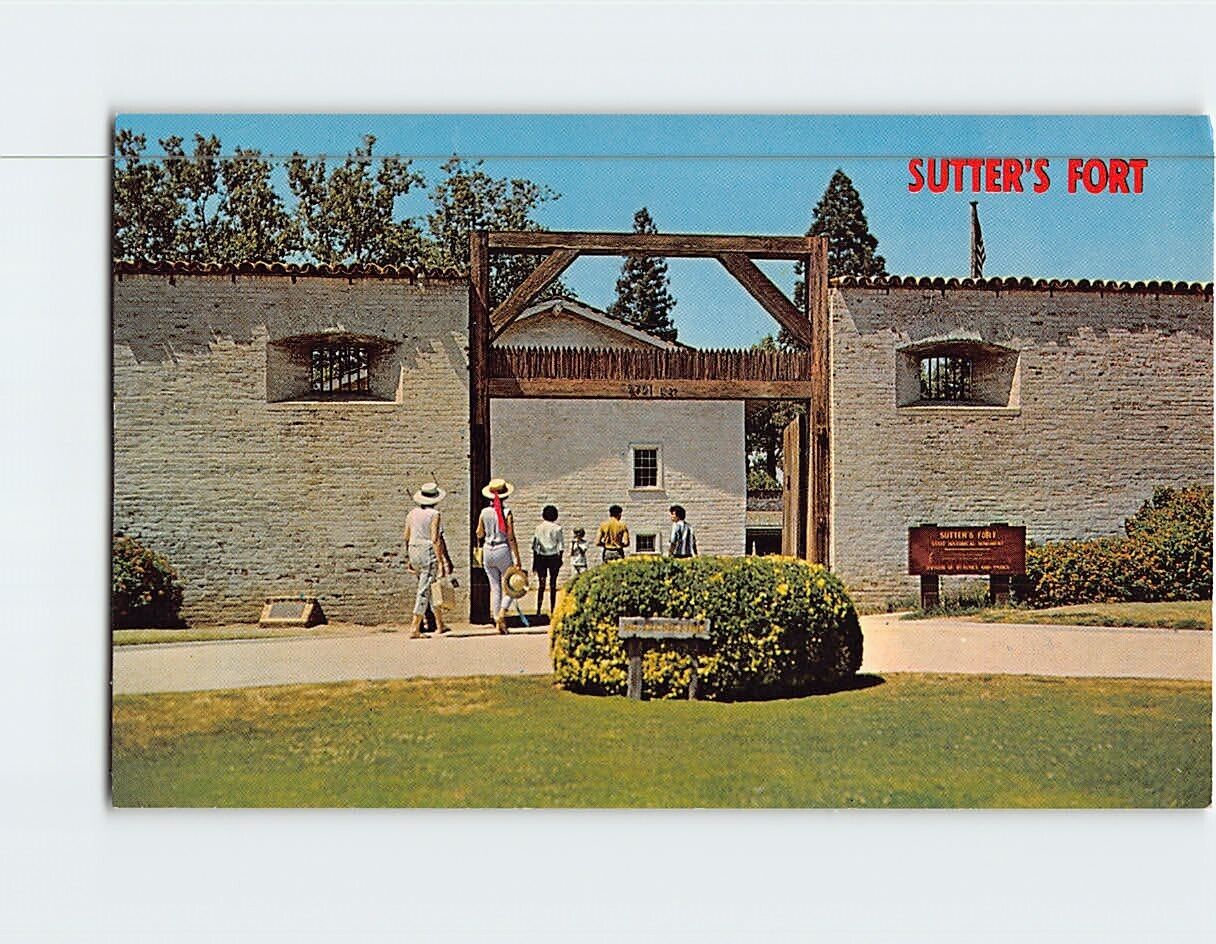 Postcard Sutters Fort Sacramento California USA