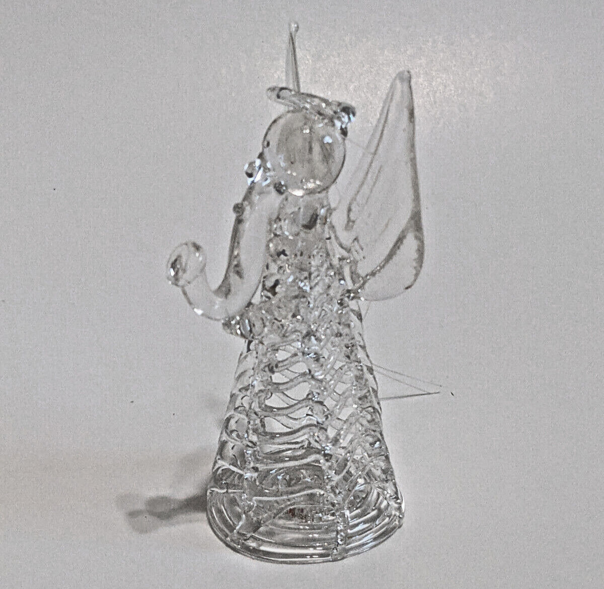 Vintage Spun Glass Angel Christmas Ornament Small VGUC