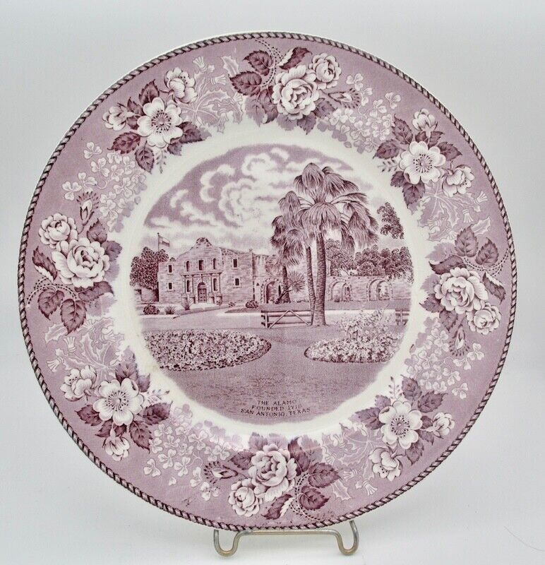 THE ALAMO Old Staffordshire Jonroth Mulberry Transferware Collector Plate