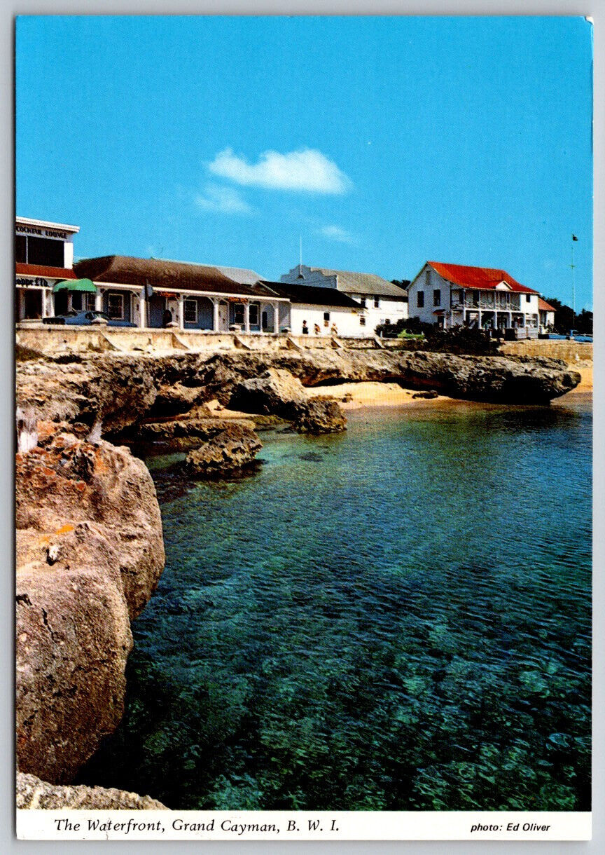 The Waterfront Grand Cayman B.W.I. Postcard Chrome