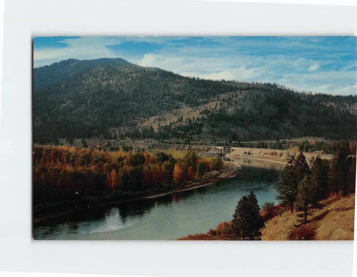 Postcard Clark Fork River in western Montana USA