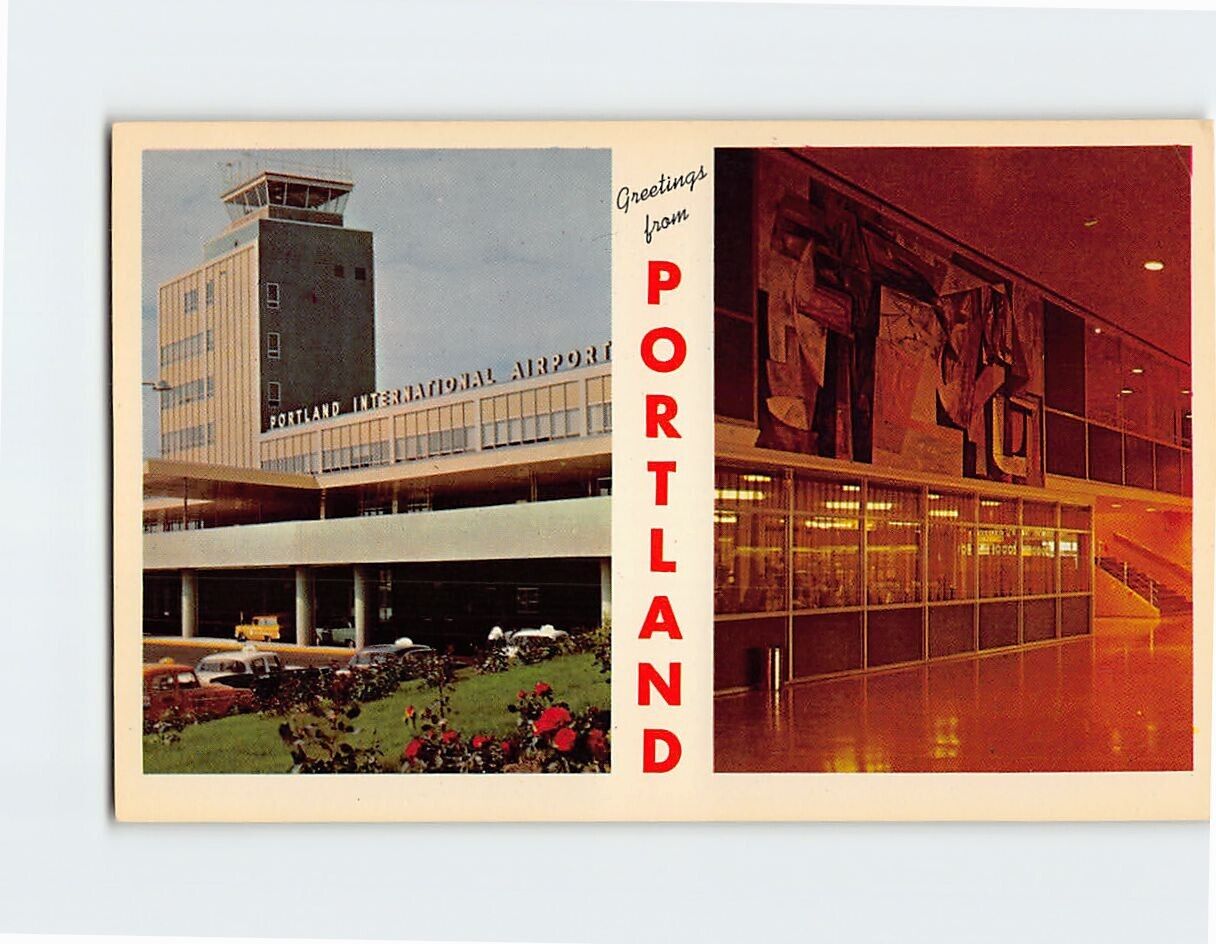 Postcard Greetings from International Airport Portland Oregon USA