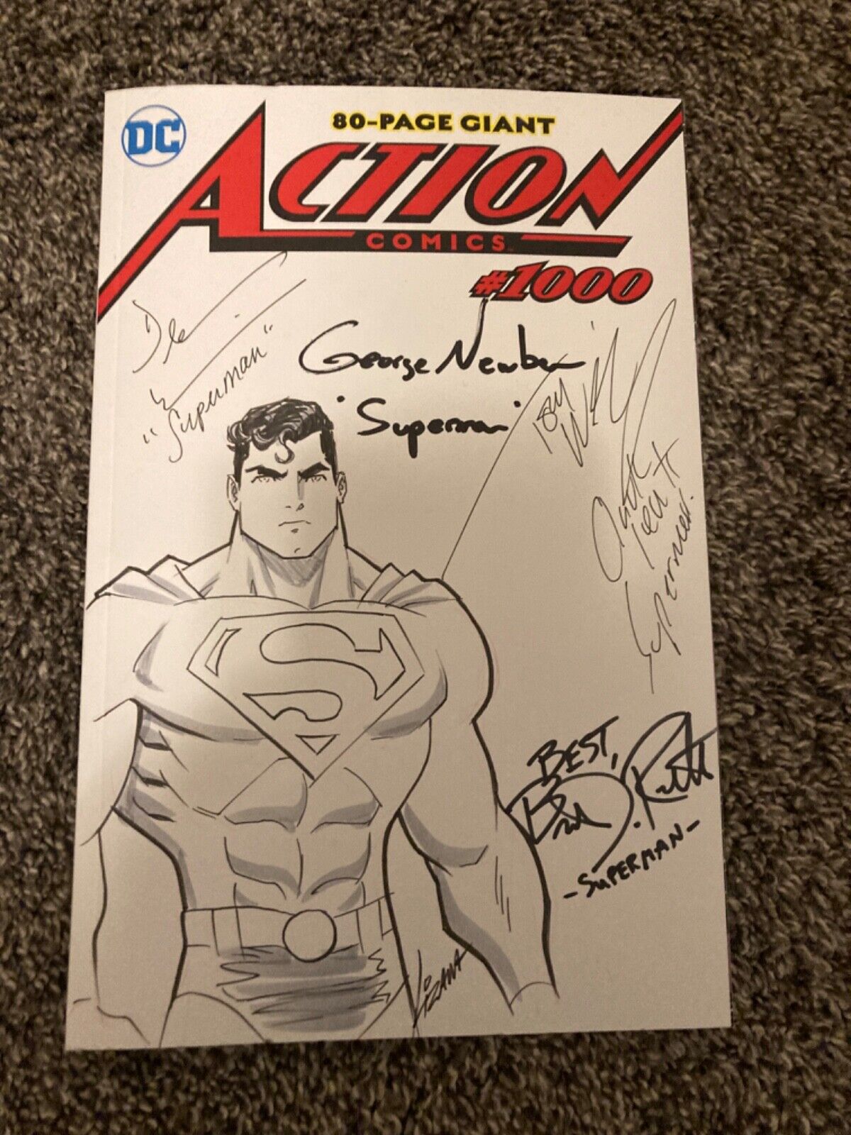Autographed Action Comics #1000 w/ custom artwork