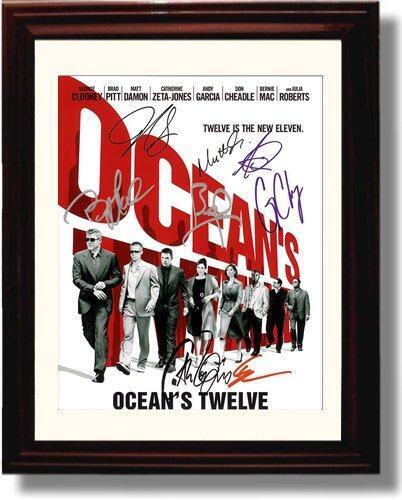 8x10 Framed Oceans 12 Autograph Promo Print - Cast Signed