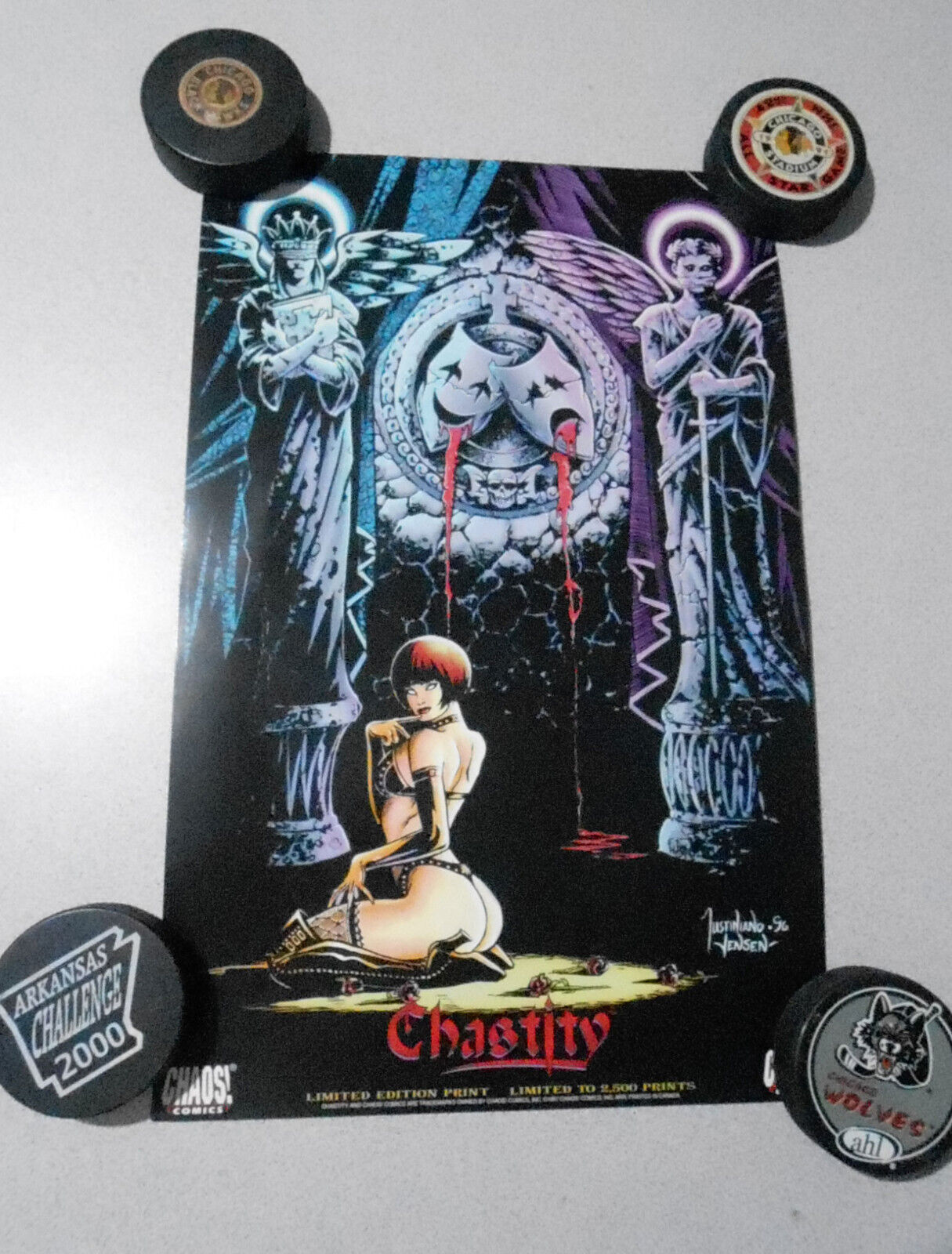 Vintage Chaos 1996 Chastity Print 11x17 Limited 2500 Art by Justiano Jenson RARE