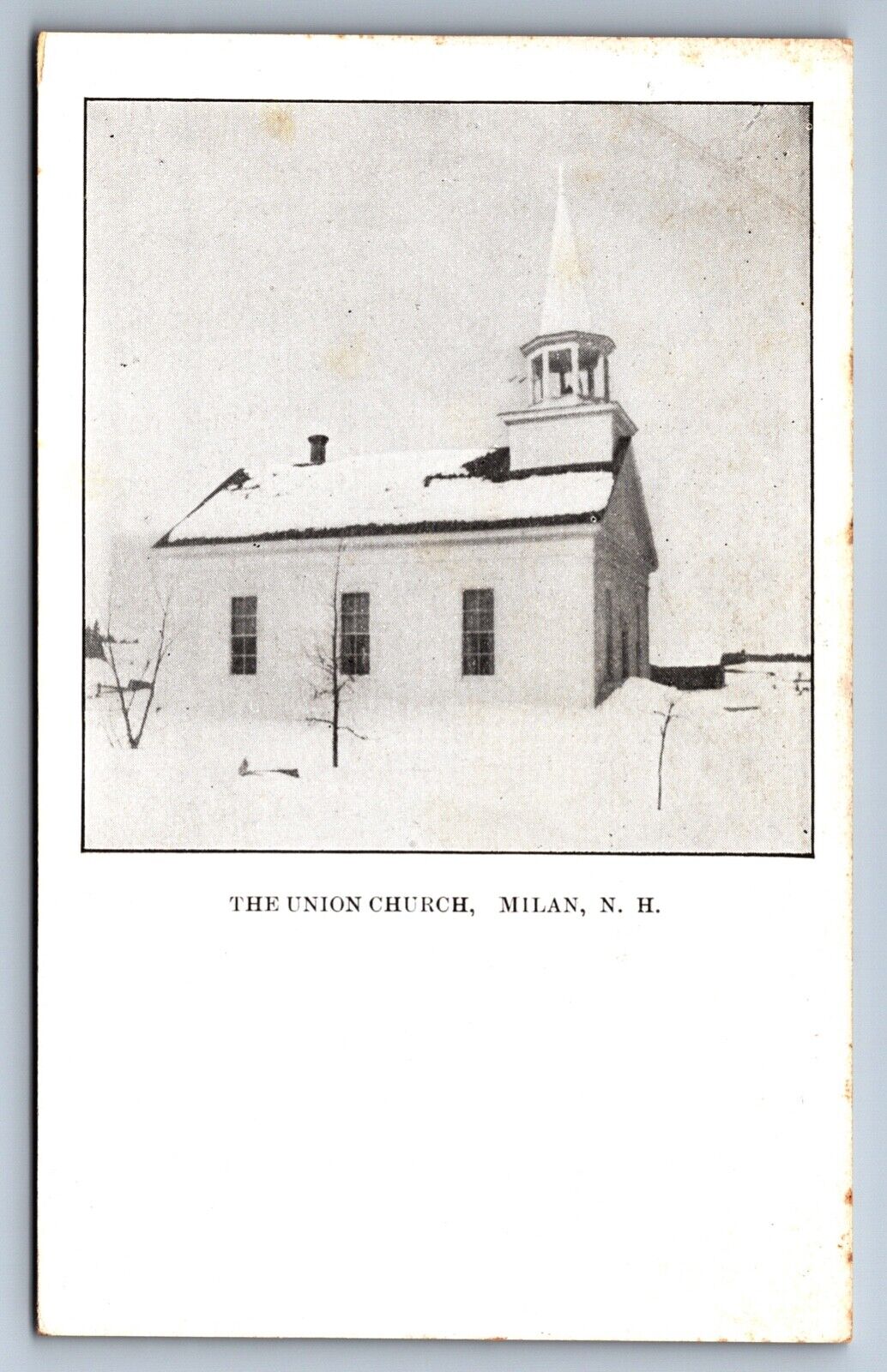 Postcard Milan New Hampshire The Union Church c1905 Undivided Back