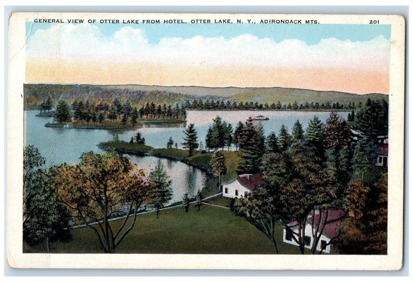 c1920\'s General View Of Otter Lake From Hotel New York Unposted Vintage Postcard