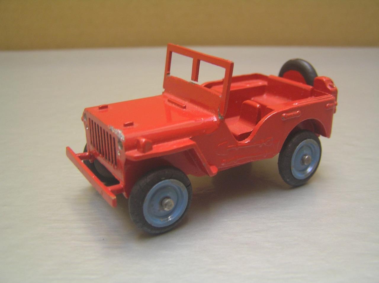 Gasquy Sep-toy Jeep Willys red and blue made in Belgium scarce original toy